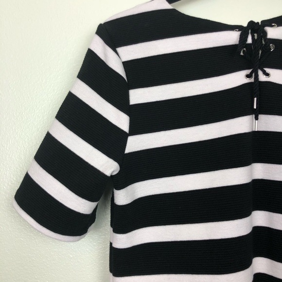 Talbots Boxy MP Tie Back Nautical 1/4 Sleeve Top - Picture 13 of 15